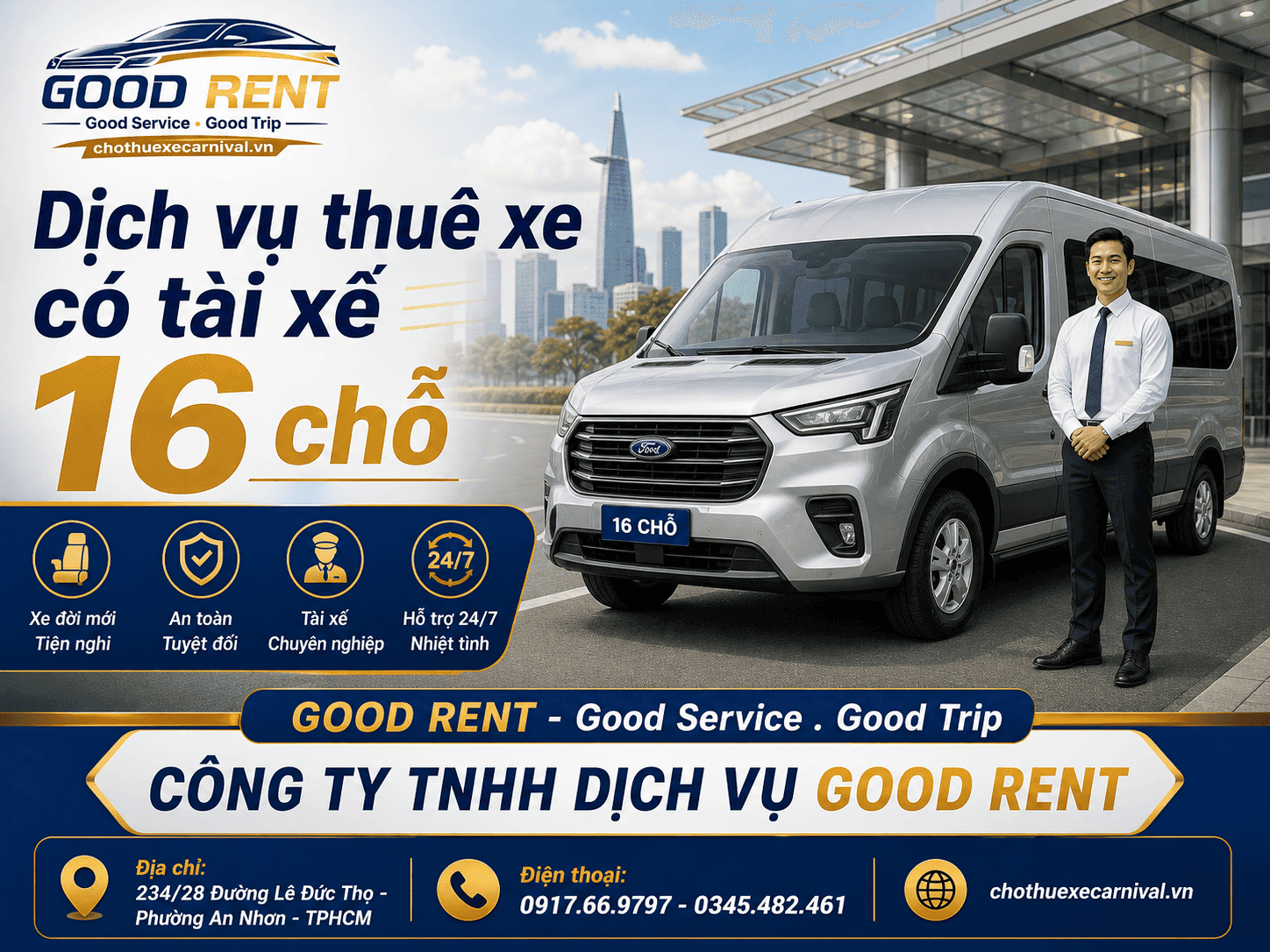 Dịch vụ cho thuê xe 16 chỗ có tài xế