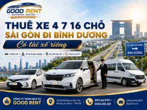 Thuê xe 4 7 16 chỗ có tài xế đi bình dương