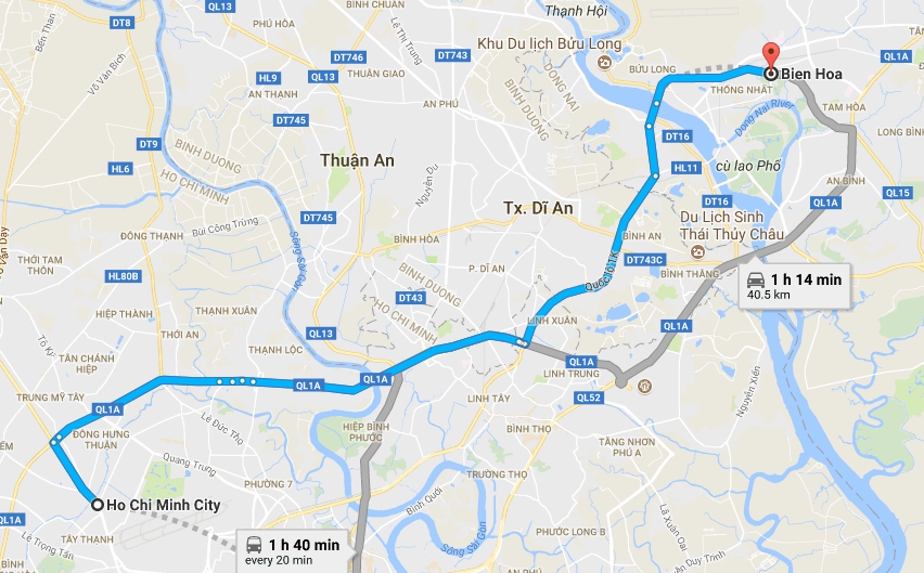 sài gòn đi đồng nai